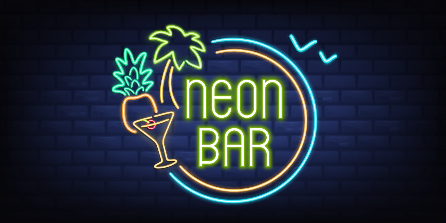 Ejemplo de fuente Neon Bar #2